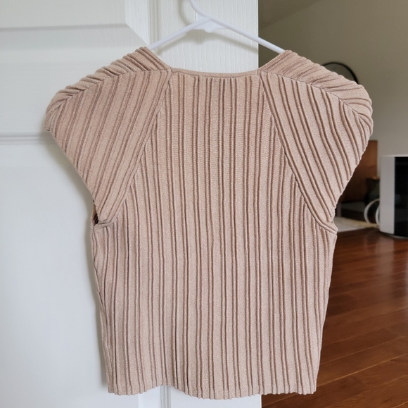 NWT Express Metallic Thread Ribbed Top - Picture 2 of 3